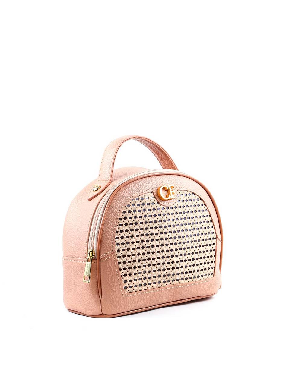 Necessaire Feminina Arredondada Detalhe Tela Frontal - Nude NSI-168 - NU