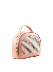 Necessaire Feminina Arredondada Detalhe Tela Frontal - Nude NSI-168 - NU