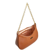 Bolsa Hobo Pequena Transversal Couro Castor BSI-5850 - CS