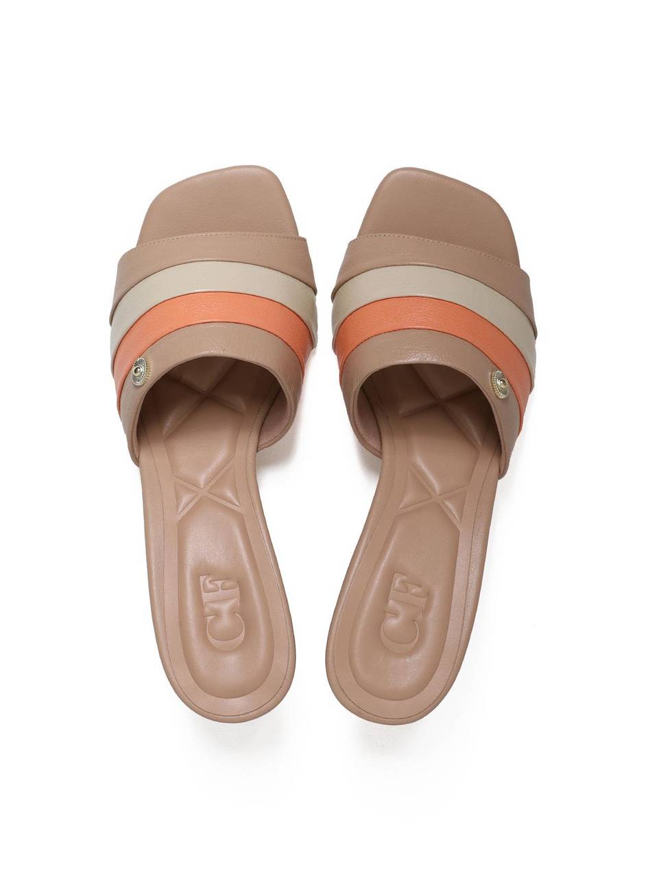 Sandália Feminina Tamanco Multicolor - Nude SDI-11651 - NU