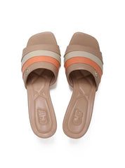Sandália Feminina Tamanco Multicolor - Nude SDI-11651 - NU