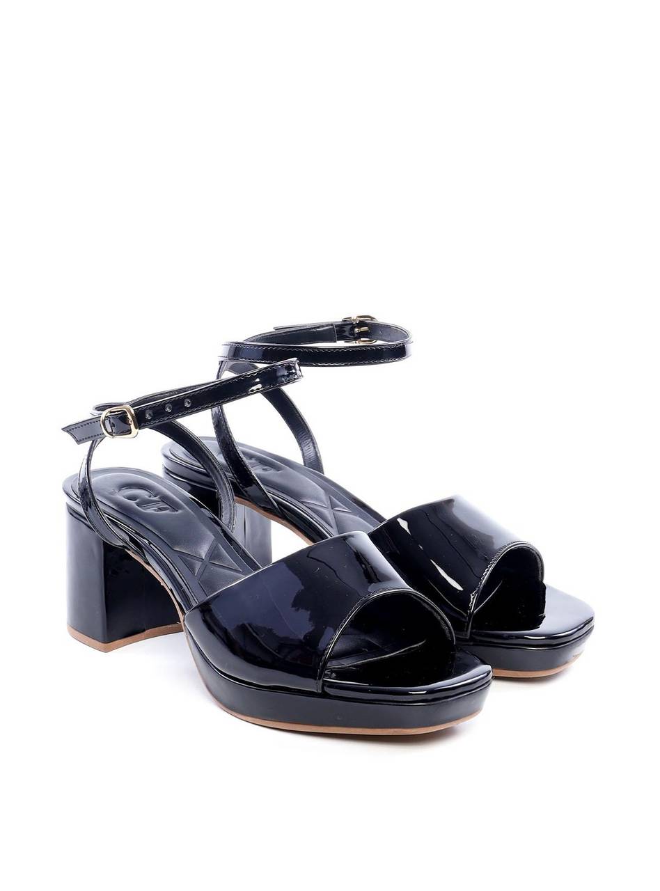 Sandália Salto Bloco Meia Pata Verniz - Preta SDI-11756 - PR
