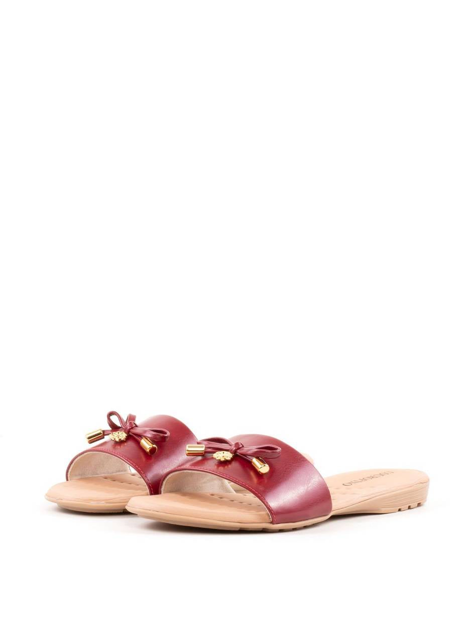 Rasteira Slide Comfort Enfeite Laço - Vermelha SDI-12042 - VE