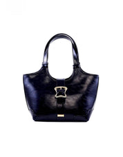 Bolsa Tote com Recorte e Maxi Fivela - Preta BSI-6360 - PR