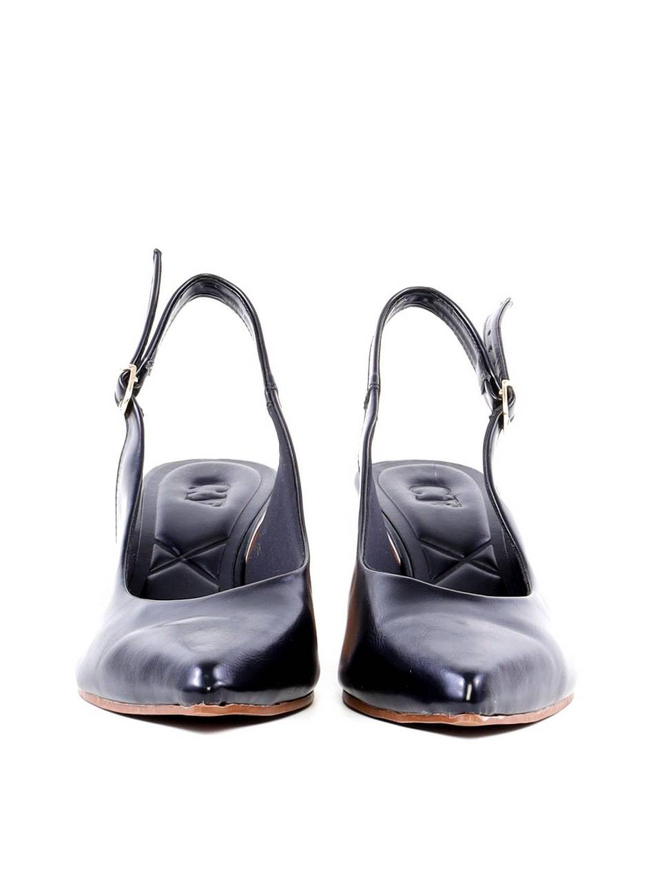 Scarpin Slingback Salto Bloco em Cortiça - Preta SDI-11878 - PR