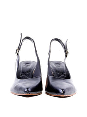 Scarpin Slingback Salto Bloco em Cortiça - Preta SDI-11878 - PR