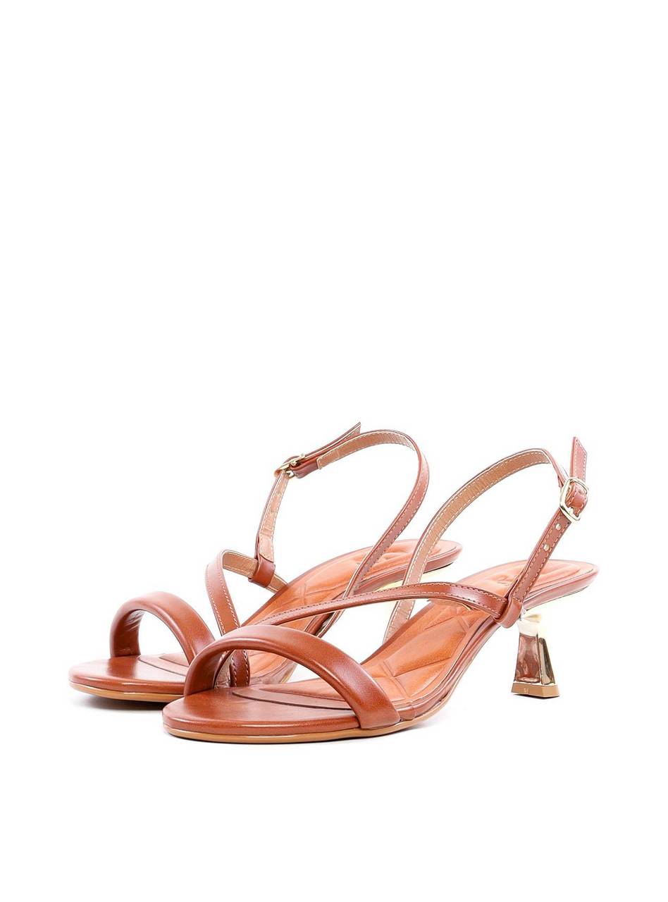 Sandália com Salto Dourado e Tira Lateral - Castor SDI-11900 - CS