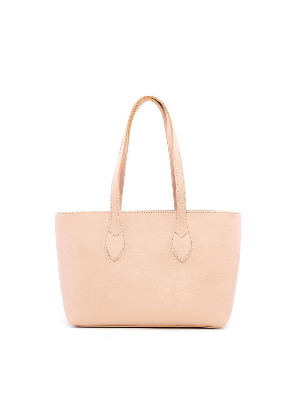 Bolsa Shopper Tiracolo Lisa em Sintético com Costuras - Nude BSI-6184 - NU