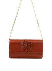 Bolsa Clutch Retangular Enfeite Flor Alça Corrente - Castor BSI-6372 - CS
