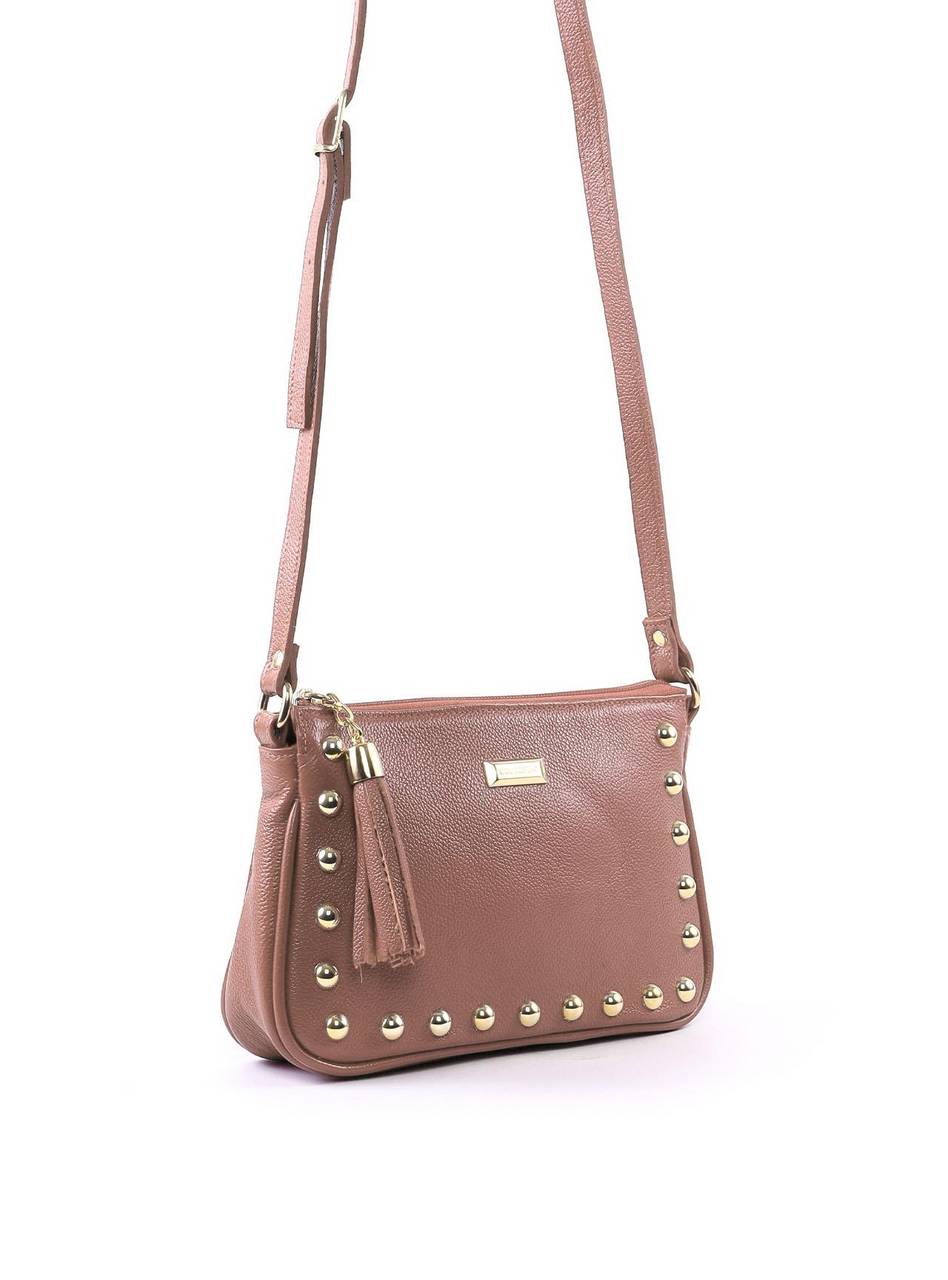 Bolsa Clutch Couro Pequena Transversal - Nude BSI-5873 - NU