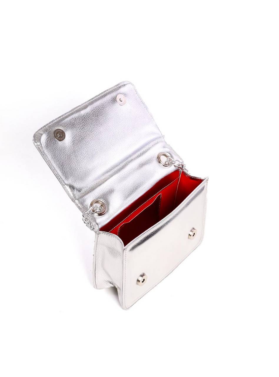 Bolsa Satchel Metalassê com Alça Transversal - Prata BSI-6286 - PT