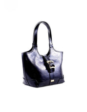 Bolsa Tote com Recorte e Maxi Fivela - Preta BSI-6360 - PR