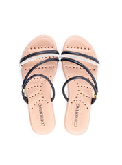 Rasteiras Comfort Tiras Finas com Strass - Preta SDI-11920 - PR