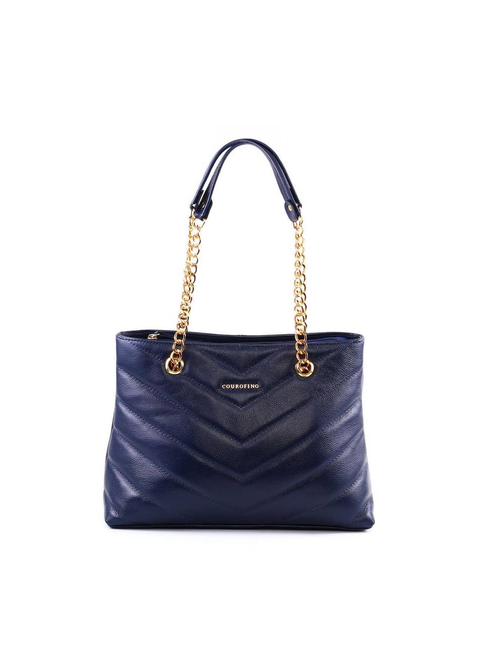 Bolsa Tote em Matelassê com Retalho - Azul BSI-6366 - AZ