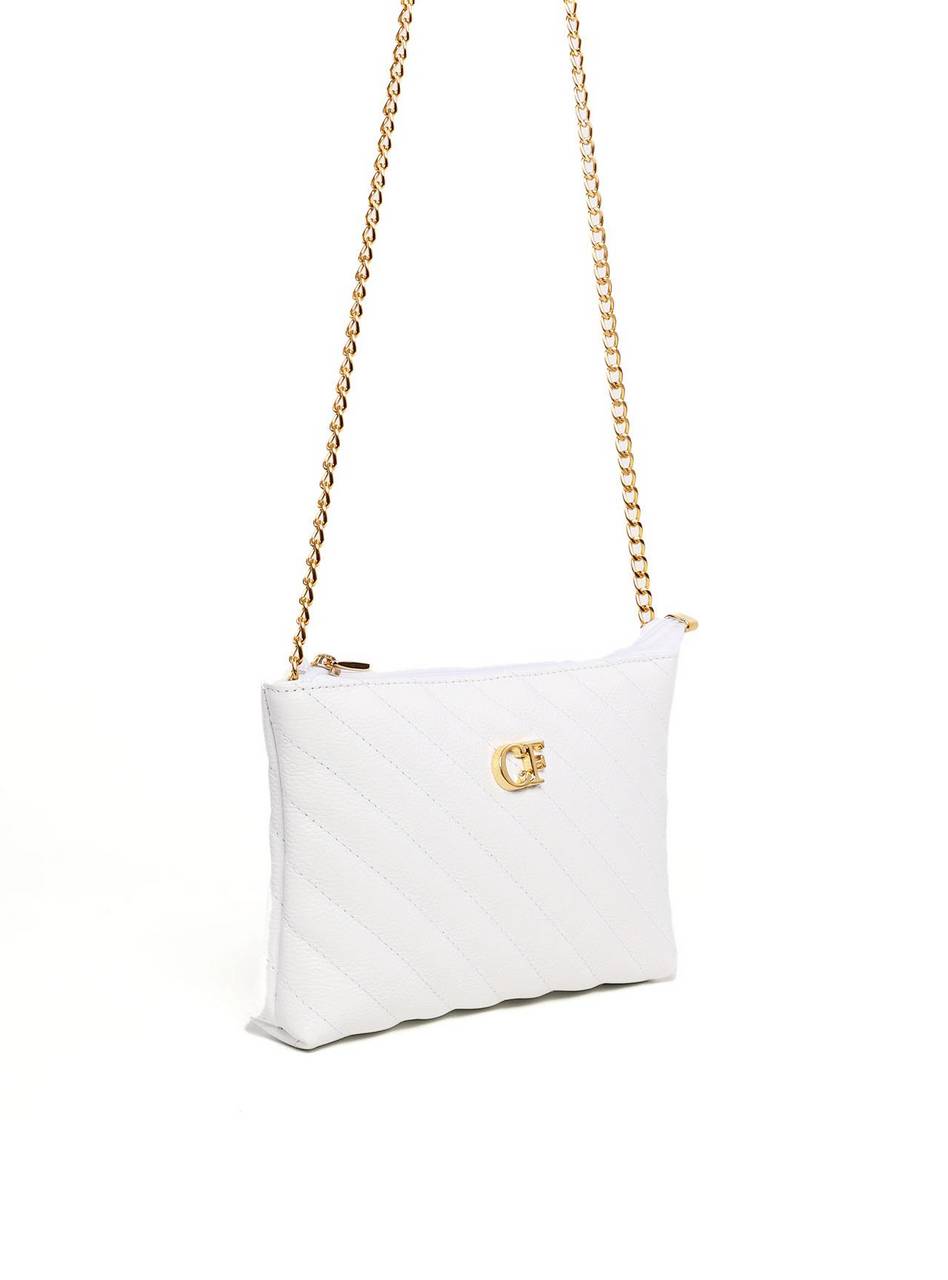 Bolsa Clutch em Matelassê com Alça de Corrente - Branca BSI-6270 - BR