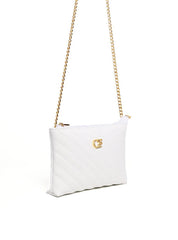 Bolsa Clutch em Matelassê com Alça de Corrente - Branca BSI-6270 - BR