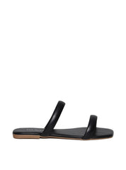 Sandália Feminina Rasteira Duas Tiras - Preta SDI-11620 - PR