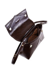 Bolsa Satchel Média Tampa com Recortes - Cacau BSI-6484 - CA