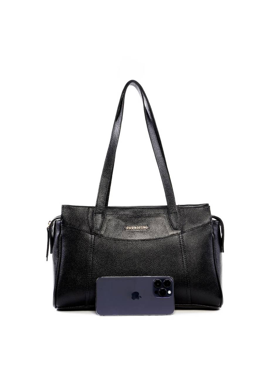 Bolsa Tote Média com Recortes - Preta BSI-6453 - PR