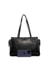 Bolsa Tote Média com Recortes - Preta BSI-6453 - PR