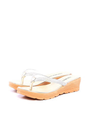 Sandália Feminina Tamanco Anabela Comfort com Tiras em Strass - Ouro SDI-11699 - AU