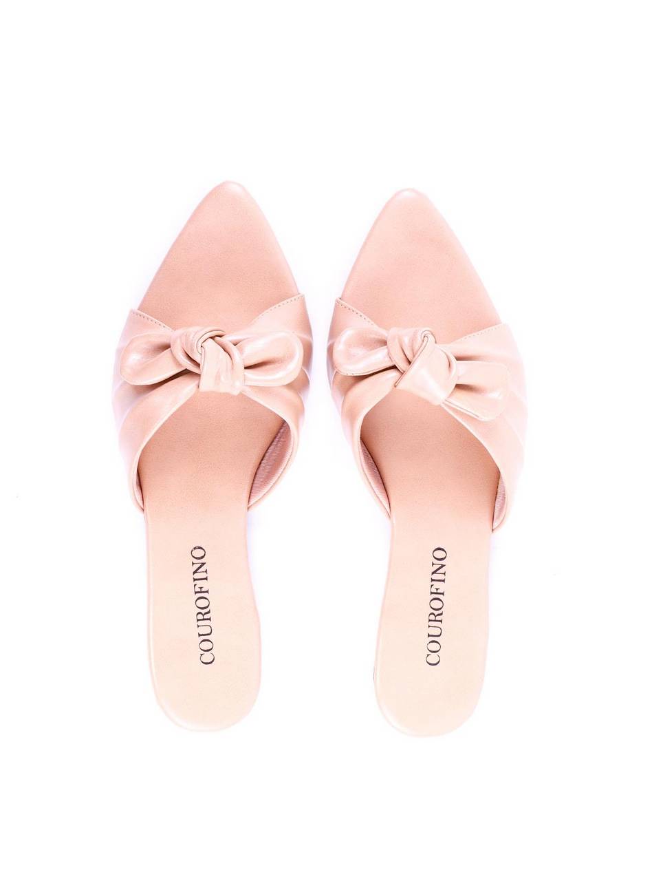 Rasteira Bico Fino Detalhe Laço - Nude SDI-11918 - NU