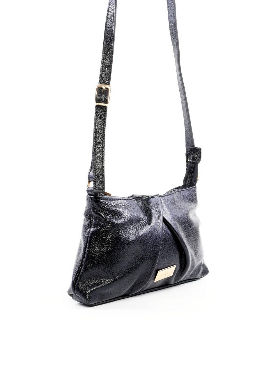 Bolsa Transversal Retangular Detalhe Drapeado - Preta BSI-6281 - PR