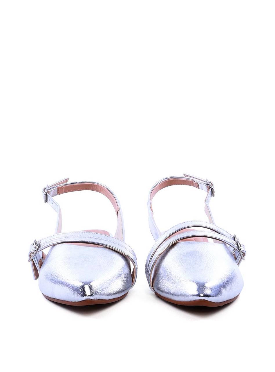 Sandália Slingback com Fivelas Laterais - Prata SDI-11736 - PT