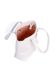 Bolsa Shopper em Tressê com Detalhe de Cinto - Branca BSI-6211 - BR
