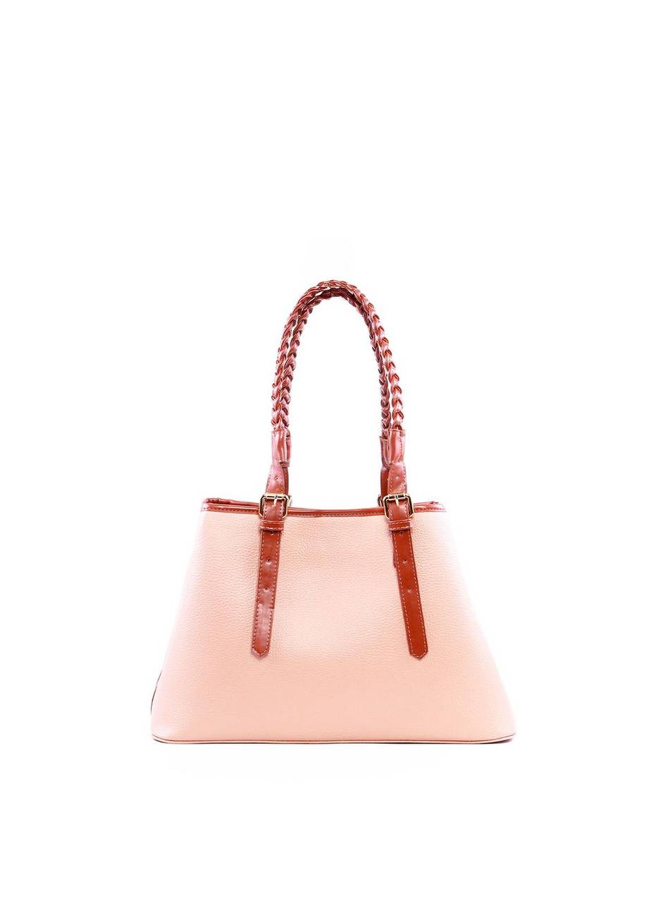 Bolsa Jace Bucket Alça Trançada - Nude BSI-6315 - NU