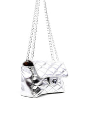 Bolsa Satchel em Metalassê com Corrente - Prata BSI-6253 - PT