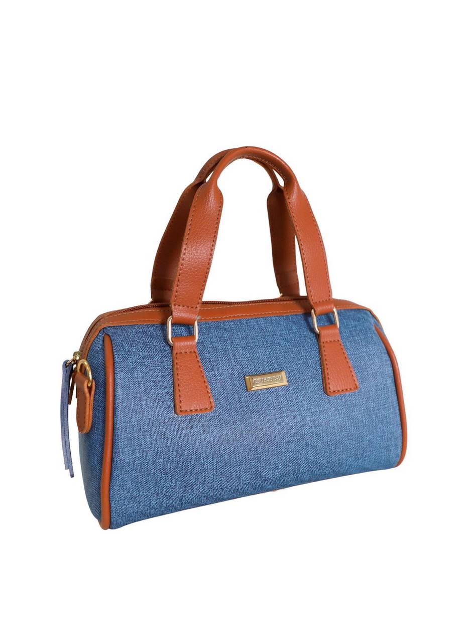 Bolsa Baú Pequena Redonda Estruturada Azul BSI - 5703 - AZ