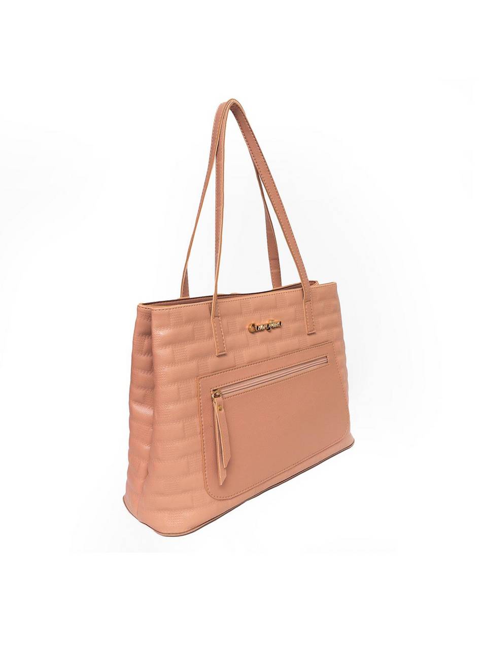 Bolsa Tote Grande Tiracolo Zíper Nude BSI-5247 - NU