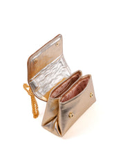 Bolsa Satchel Pequena com Recortes e Corrente BSI-6541 - AU