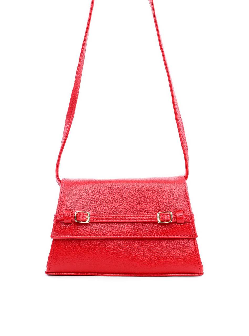 Bolsa Satchel Transversal com Fivelas - Vermelha BSI-6112 - VE