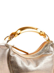 Bolsa Hobo com Alça Geométrica e Corrente - Ouro BSI-6428 - AU
