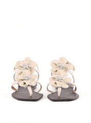 Rasteira Tiras Finas Enfeite Duas Flores - Fenno SDI-12035 - FE