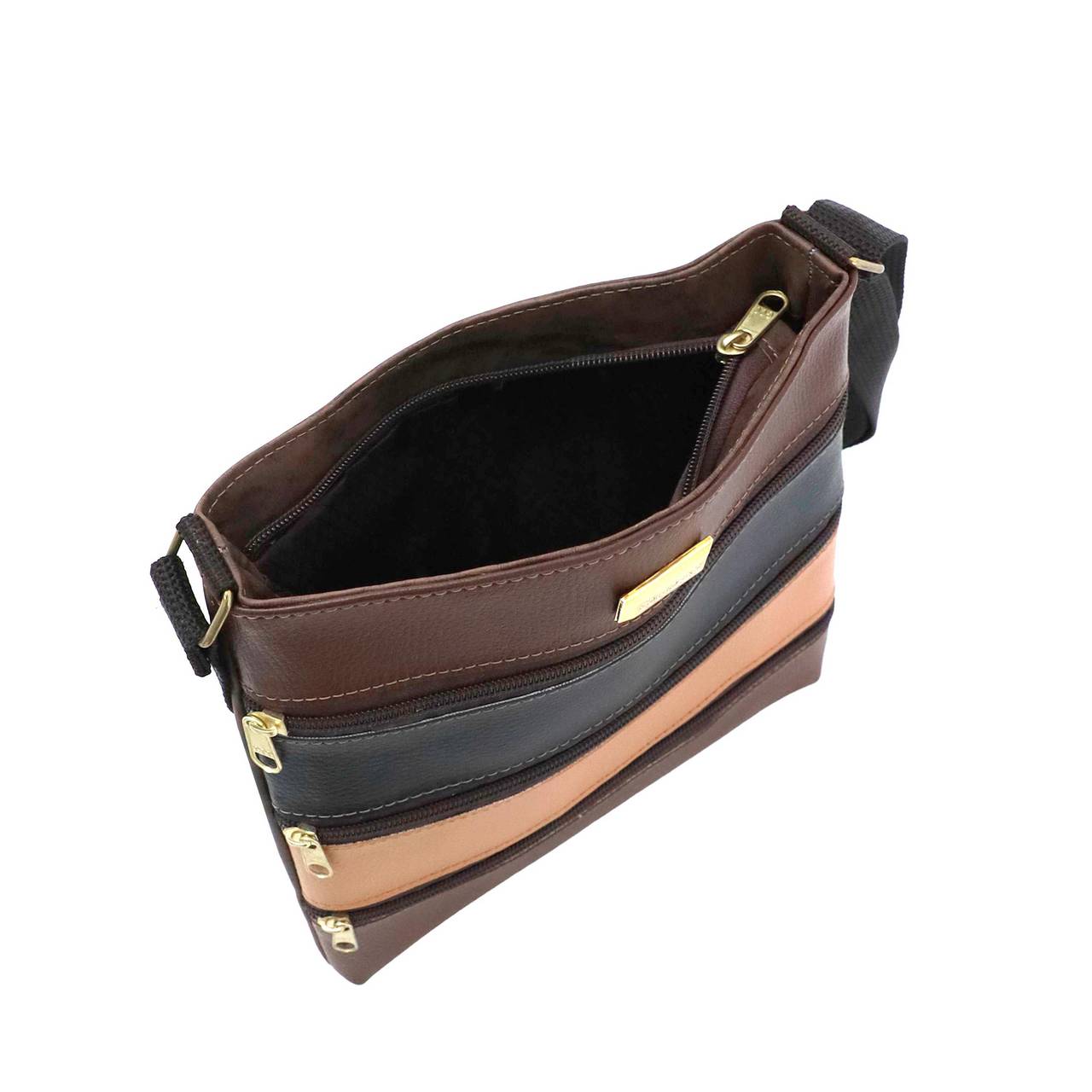 Bolsa Carteiro Transversal com Zippers - Cacau BSI-4394 - CA