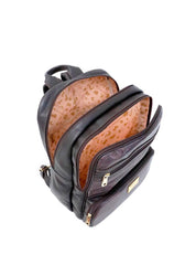 Mochila Casual Grande Duas Divisórias Bolso Frontal Couro Cacau MEI-425 - CA