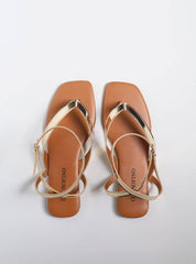 Sandália Feminina Rasteiras Slim - Ouro SDI-11535 - AU