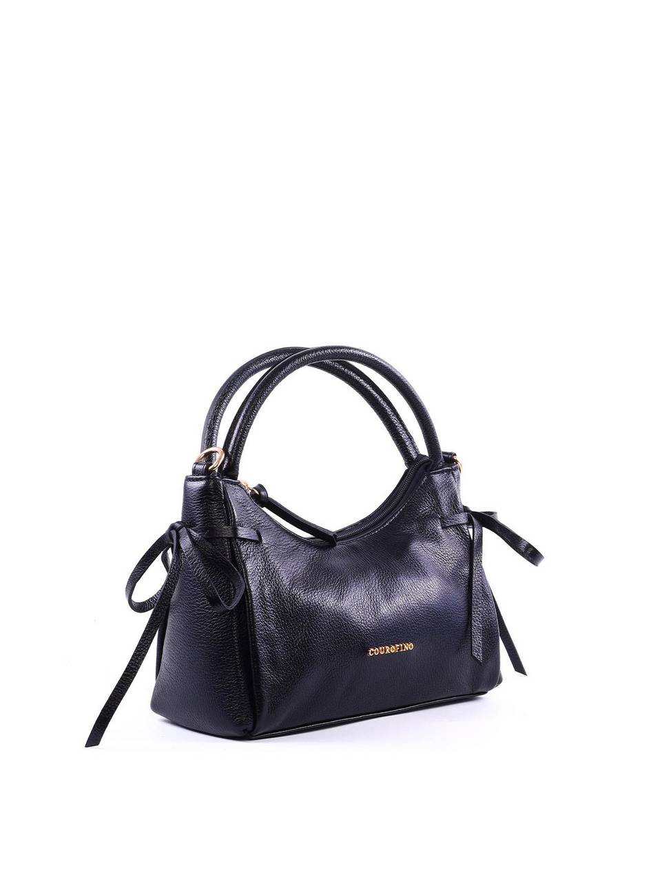 Bolsa Tote Média Enfeite Laços Laterais Alça Dupla - Preta BSI-6374 - PR