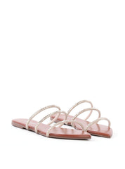 Sandália Rasteira com Strass Bico Folha SDI-12244 - CS