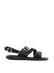 Sandália Masculina com Tiras Largas e Fivelas - Preta SDI-12167 - PR