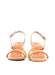 Sandália com Salto Dourado e Tira Lateral - Mostarda SDI-11900 - MT