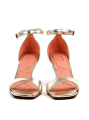 Sandália Salto Fino com Laço Traseiro - Ouro SDI-11746 - AU