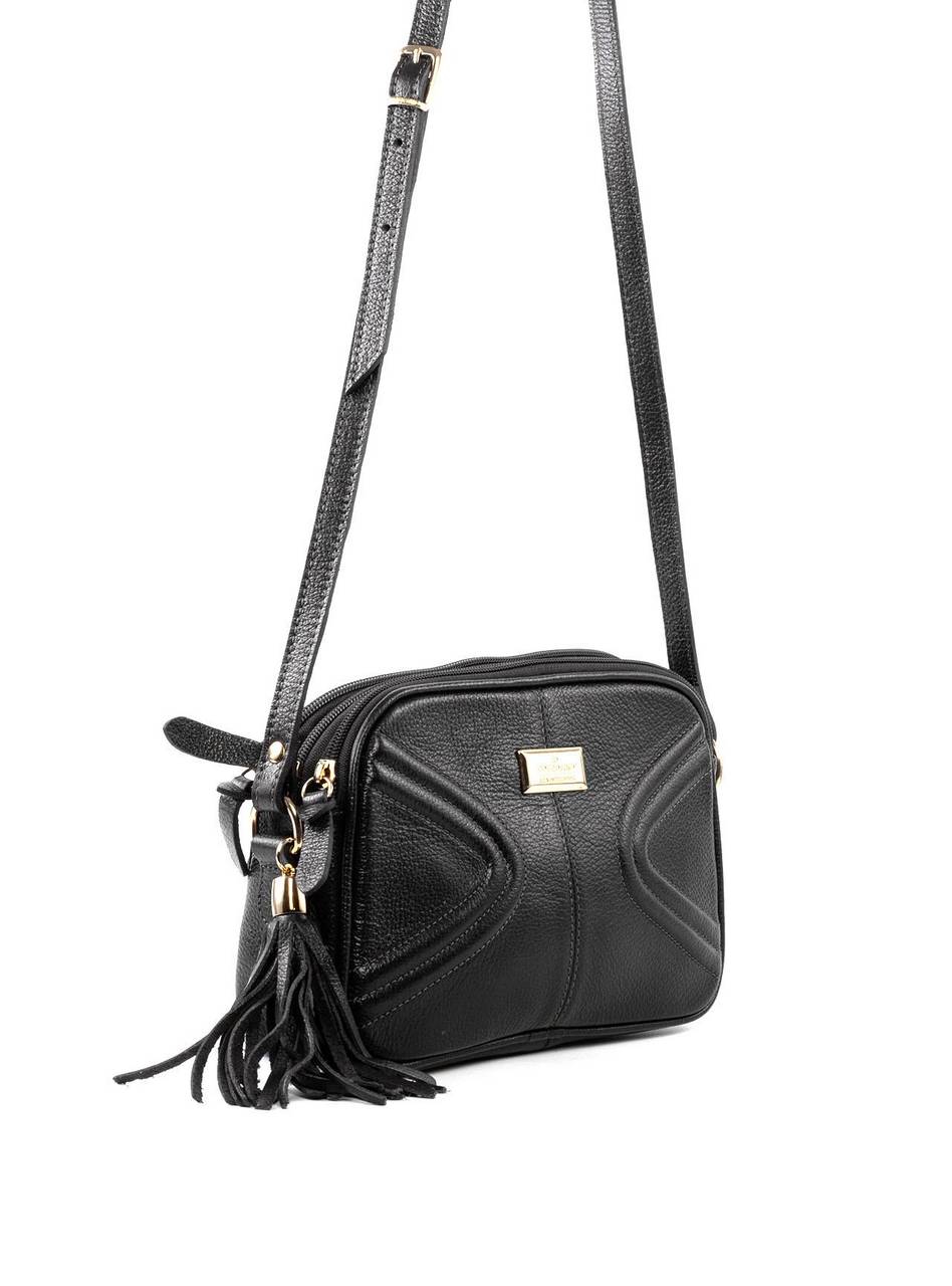 Bolsa Feminina Clutch Pequena Couro Preta BSI-5731 - PR