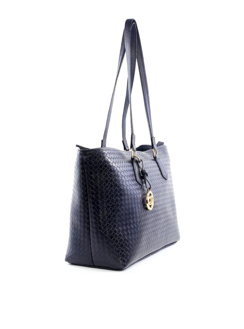 Bolsa Shopper em Tressê com Big Charm Removível - Preta BSI-6186 - PR