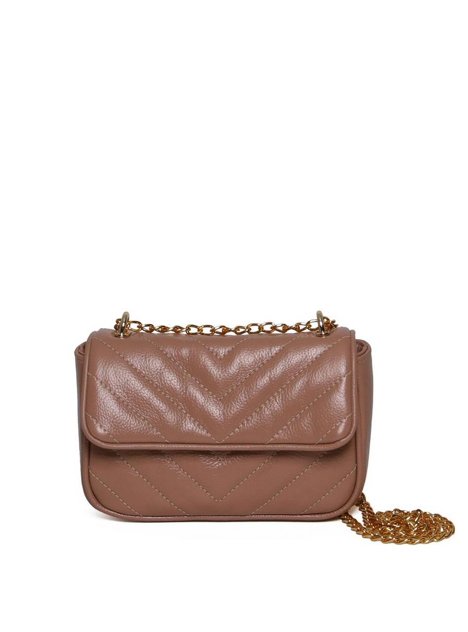 Bolsa Satchel Pequena Couro Tiracolo - Nude BSI-5970 - NU