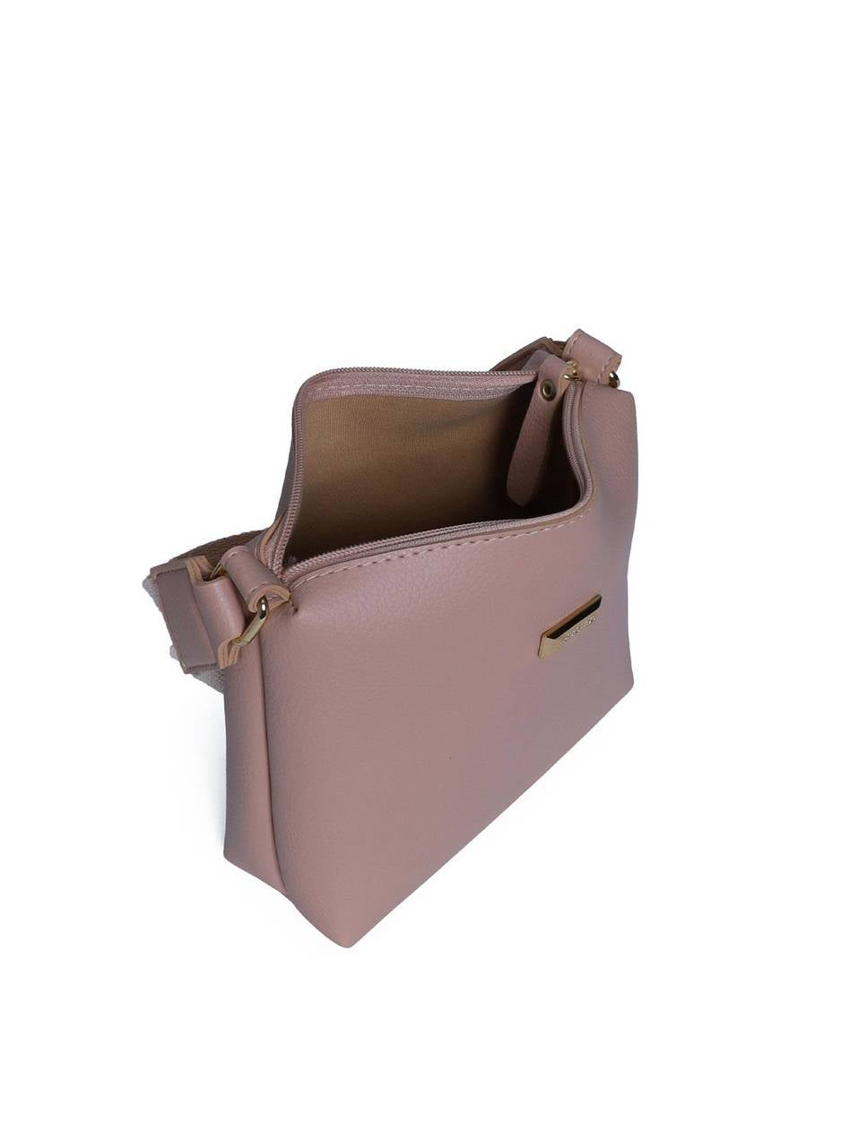Bolsa Carteiro Tiracolo Alça com Ilhós Sintético - Nude BSI-5968 - NU