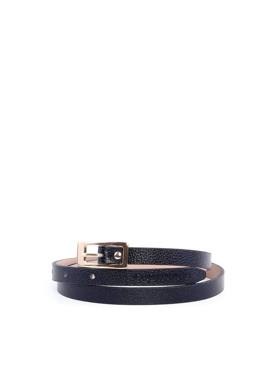 Cinto Social Feminino de Couro com Fivela Retangular - Preto CTI-990 - PR